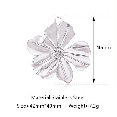 3vnt nerūdijančio plieno trijų dimensijų gėlių pakabukai margumynai augalinis pakabukas papuošalams, aukso spalvos pasidaryk pats auskarai, karoliai