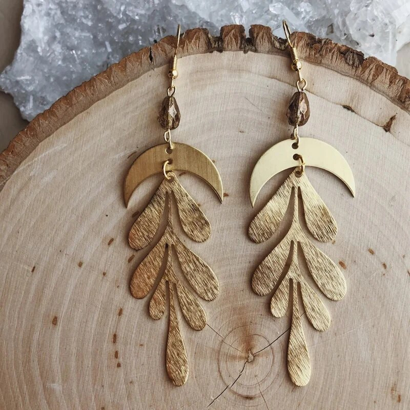 10 vnt žaliavinio žalvario lapinių vynmedžių pakabukas gėlių lapų pakabukas, skirtas pasidaryk pats, Boho lapai, auskarai, karoliai deivės hipių papuošalų kūrimas