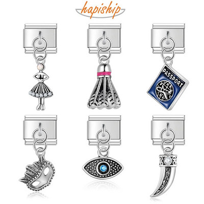 Hapiship Nauja Originali Daisy Fashion Girl Mask Eye Passport Charm Links Tinka 9mm Apyrankė Nerūdijančio plieno papuošalų gamyba DJTop80