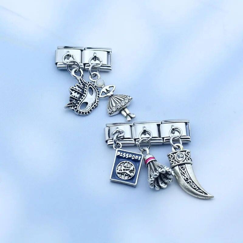 Hapiship New Original Daisy Fashion Girl Mask Ochi Pașaport Charm Link-uri Fit 9mm Brățară Din oțel inoxidabil Fabricarea de bijuterii DJTop80