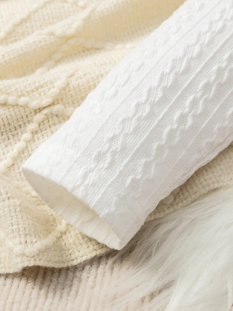 Κοριτσίστικο Σετ με στρογγυλή λαιμόκοψη, μακρύ μανίκι, μονόχρωμο τοπ καρό λουράκι, κοντή φούστα μόδας για το σπίτι Ταξίδι