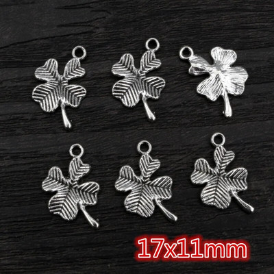 40 τμχ Χειροποίητο κρεμαστό κόσμημα 3 στυλ Μπρονζέ αντίκες επιχρυσωμένο τριφύλλι φύλλο: DIY για κολιέ βραχιόλι