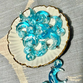 10 tk šikk läbipaistev akrüülvaigust ümmargune palliripats sinine taevas pilve linnukotkas amulett ehete valmistamiseks kaelakee tarvikud