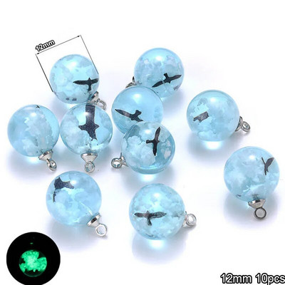 10 tk šikk läbipaistev akrüülvaigust ümmargune palliripats sinine taevas pilve linnukotkas amulett ehete valmistamiseks kaelakee tarvikud