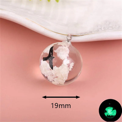 10 tk šikk läbipaistev akrüülvaigust ümmargune palliripats sinine taevas pilve linnukotkas amulett ehete valmistamiseks kaelakee tarvikud