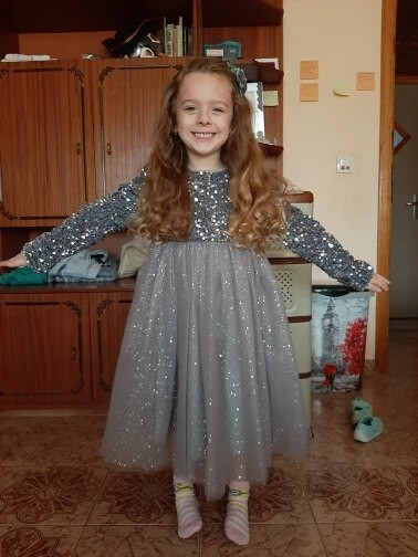 Sequin Girls Princess Party Dress for 3-8 Rs Παιδικά Γενέθλια Γαμήλια φόρεμα χορού χορού Ανοιξιάτικο Φθινοπωρινό μακρυμάνικο παιδικό φόρεμα