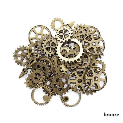 Νέα 30 τμχ-100 τμχ 10 Χρώμα Μικρό Μέγεθος 8-15 mm Κράμα ψευδαργύρου Mix Alloy Mechanical Steampunk Cogs & Gears Diy Accessories