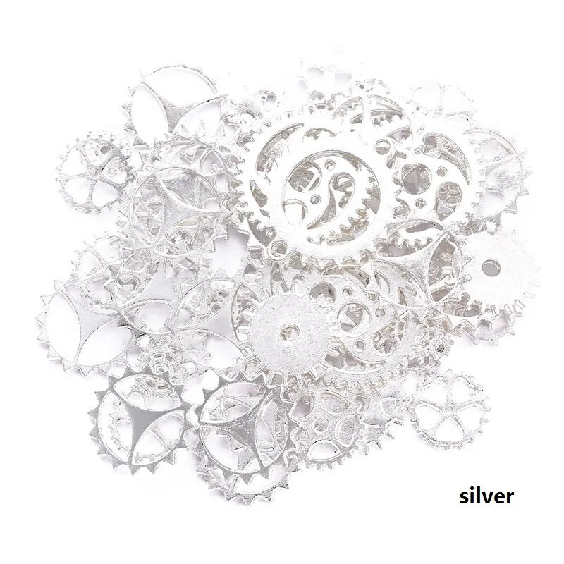 Νέα 30 τμχ-100 τμχ 10 Χρώμα Μικρό Μέγεθος 8-15 mm Κράμα ψευδαργύρου Mix Alloy Mechanical Steampunk Cogs & Gears Diy Accessories