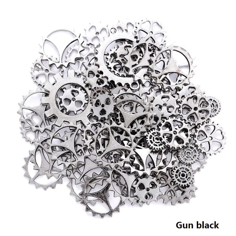 Νέα 30 τμχ-100 τμχ 10 Χρώμα Μικρό Μέγεθος 8-15 mm Κράμα ψευδαργύρου Mix Alloy Mechanical Steampunk Cogs & Gears Diy Accessories