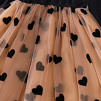 Φόρεμα Παιδικό κορίτσι 4-7 ετών Μαύρο μακρυμάνικο πλεκτό διχτυωτό φόρεμα συνονθύλευμα για κορίτσια Βρεφικό φόρεμα για πάρτι γενεθλίων για κορίτσια