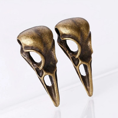 5 vienetų / partijos pakabukas „pasidaryk pats“ rankų darbo papuošalų lydinys, 3D tuščiaviduriai kaukolės paukščio galvos papuošalų priedai, papuošalai