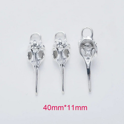 5 vienetų / partijos pakabukas „pasidaryk pats“ rankų darbo papuošalų lydinys, 3D tuščiaviduriai kaukolės paukščio galvos papuošalų priedai, papuošalai