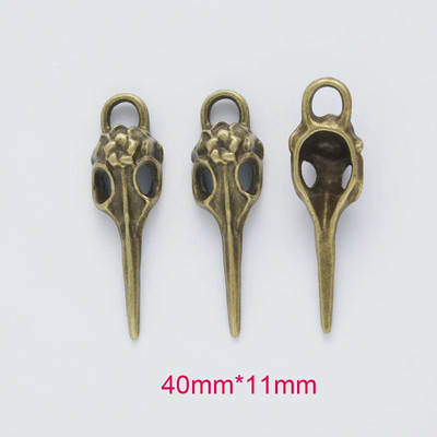 5 vienetų / partijos pakabukas „pasidaryk pats“ rankų darbo papuošalų lydinys, 3D tuščiaviduriai kaukolės paukščio galvos papuošalų priedai, papuošalai