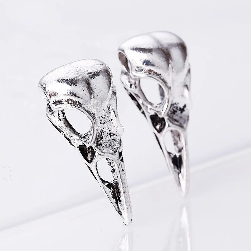 5 vienetų / partijos pakabukas „pasidaryk pats“ rankų darbo papuošalų lydinys, 3D tuščiaviduriai kaukolės paukščio galvos papuošalų priedai, papuošalai