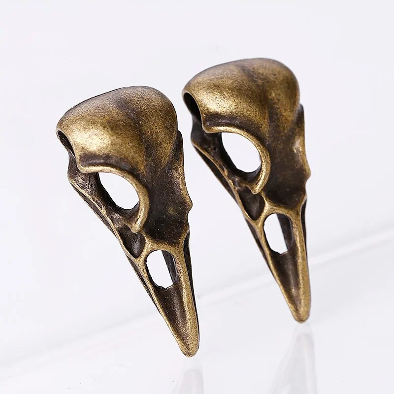 5 vienetų / partijos pakabukas „pasidaryk pats“ rankų darbo papuošalų lydinys, 3D tuščiaviduriai kaukolės paukščio galvos papuošalų priedai, papuošalai