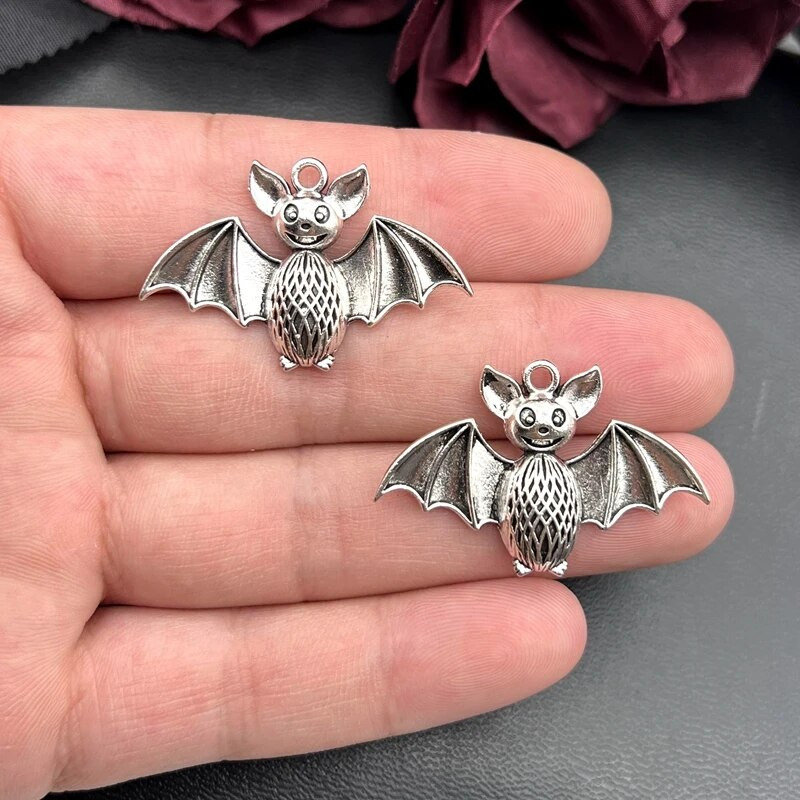 5 vienetų šikšnosparnio emalio pakabukai, mieli šikšnosparnio pakabukai, emaliuoti auskarų pakabukai, „pasidaryk pats“ papuošalų gamybos reikmenys, 39*26 mm