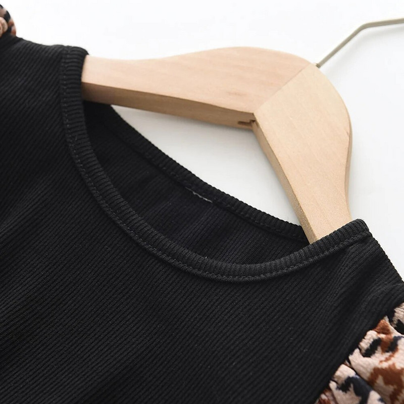 Bear Leader Baby Girl Dress Fashion 4-7 ετών Άνοιξη Φθινόπωρο Παιδικά Κορίτσια Μακρυμάνικη καρό φούστα Casual All Match Ρούχα Vestidos