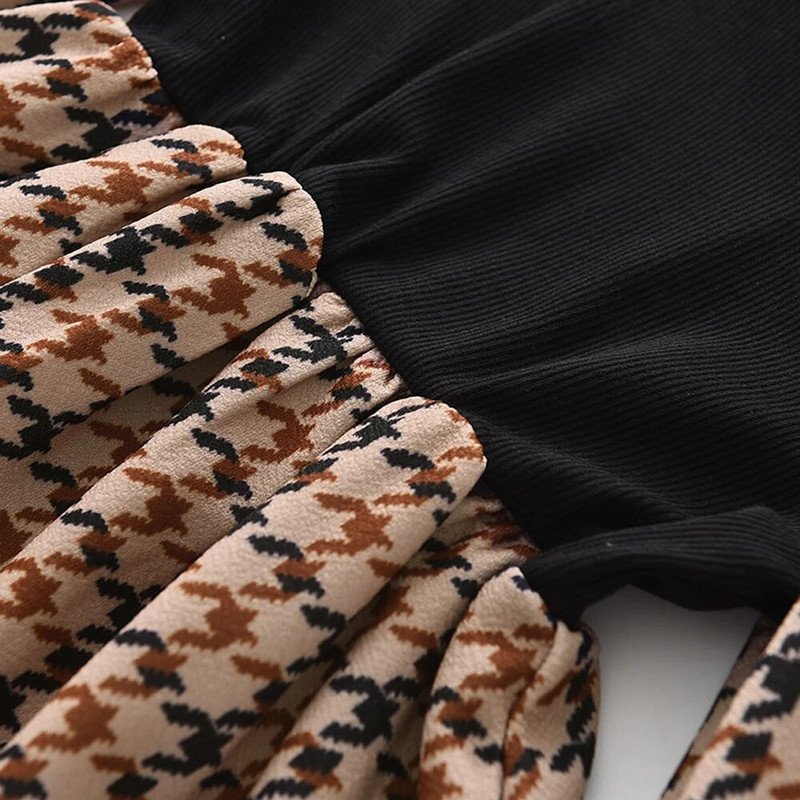 Bear Leader Baby Girl Dress Fashion 4-7 ετών Άνοιξη Φθινόπωρο Παιδικά Κορίτσια Μακρυμάνικη καρό φούστα Casual All Match Ρούχα Vestidos