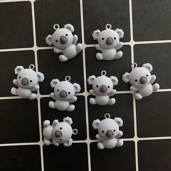 10 бр. Kawaii Resin Малко куче Коала Обеци Талисмани Сладко животно Гривна Ключодържатели Колие Висулка Аксесоар Направи си сам Микс Бижута Направете