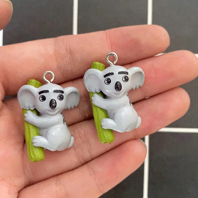 10 τμχ Ρητίνη Kawaii Small Dog Koala Σκουλαρίκια Γούρια Χαριτωμένο βραχιόλι ζώο Μπρελόκ Κολιέ Κρεμαστό αξεσουάρ Diy Mix Jewelry Make