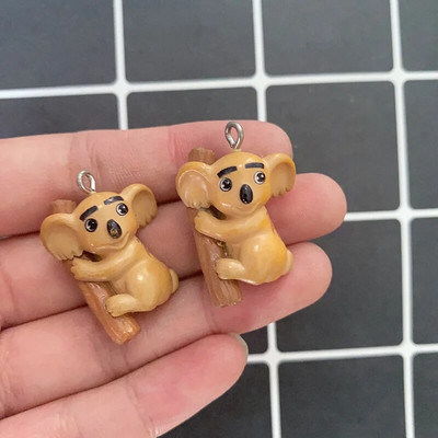 10 τμχ Ρητίνη Kawaii Small Dog Koala Σκουλαρίκια Γούρια Χαριτωμένο βραχιόλι ζώο Μπρελόκ Κολιέ Κρεμαστό αξεσουάρ Diy Mix Jewelry Make