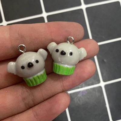 10 τμχ Ρητίνη Kawaii Small Dog Koala Σκουλαρίκια Γούρια Χαριτωμένο βραχιόλι ζώο Μπρελόκ Κολιέ Κρεμαστό αξεσουάρ Diy Mix Jewelry Make