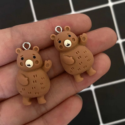 10 τμχ Ρητίνη Kawaii Small Dog Koala Σκουλαρίκια Γούρια Χαριτωμένο βραχιόλι ζώο Μπρελόκ Κολιέ Κρεμαστό αξεσουάρ Diy Mix Jewelry Make