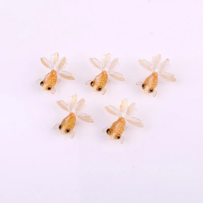 5 τμχ Ρητίνη πολυτελείας χαριτωμένο μενταγιόν χρυσόψαρο για κολιέ σκουλαρίκι Μπρελόκ Πολύχρωμο Beauty Animal DIY Προμήθειες κατασκευής κοσμημάτων