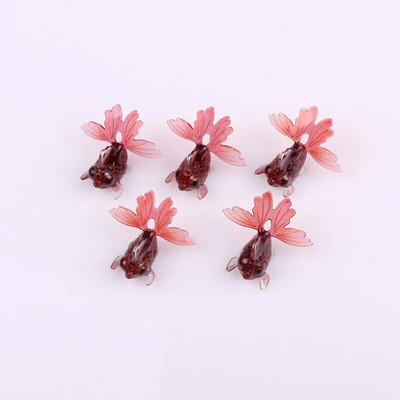 5 τμχ Ρητίνη πολυτελείας χαριτωμένο μενταγιόν χρυσόψαρο για κολιέ σκουλαρίκι Μπρελόκ Πολύχρωμο Beauty Animal DIY Προμήθειες κατασκευής κοσμημάτων