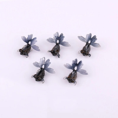 5 τμχ Ρητίνη πολυτελείας χαριτωμένο μενταγιόν χρυσόψαρο για κολιέ σκουλαρίκι Μπρελόκ Πολύχρωμο Beauty Animal DIY Προμήθειες κατασκευής κοσμημάτων