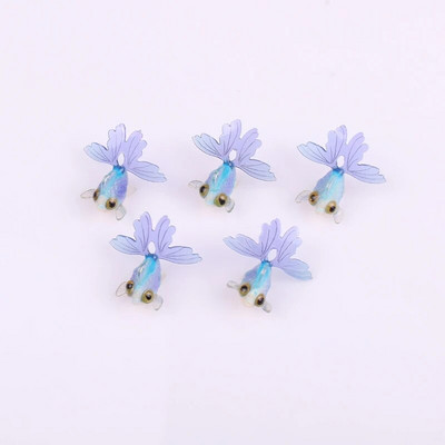 5 τμχ Ρητίνη πολυτελείας χαριτωμένο μενταγιόν χρυσόψαρο για κολιέ σκουλαρίκι Μπρελόκ Πολύχρωμο Beauty Animal DIY Προμήθειες κατασκευής κοσμημάτων