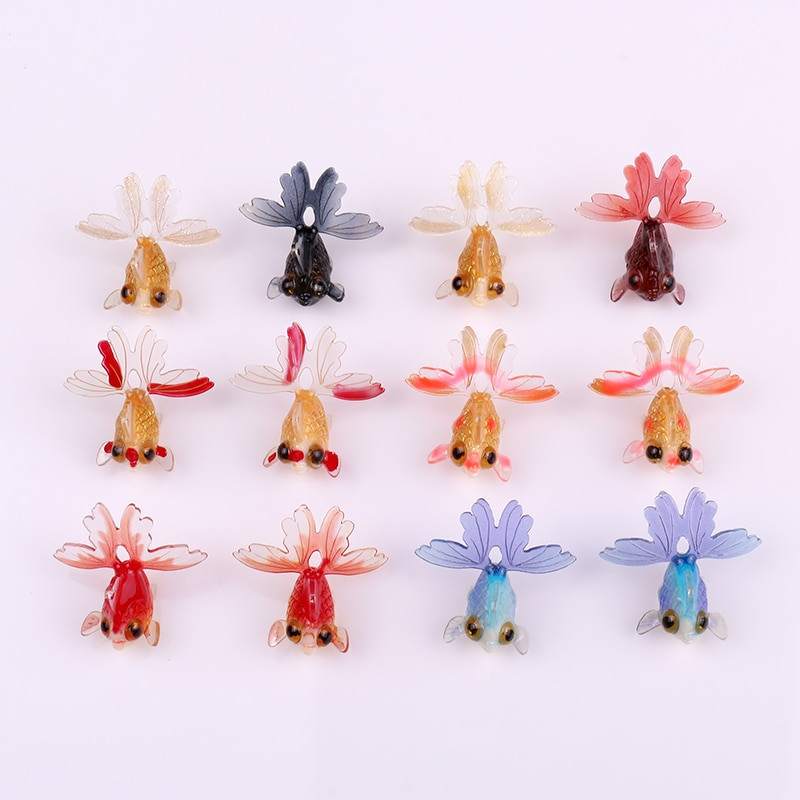 5 τμχ Ρητίνη πολυτελείας χαριτωμένο μενταγιόν χρυσόψαρο για κολιέ σκουλαρίκι Μπρελόκ Πολύχρωμο Beauty Animal DIY Προμήθειες κατασκευής κοσμημάτων