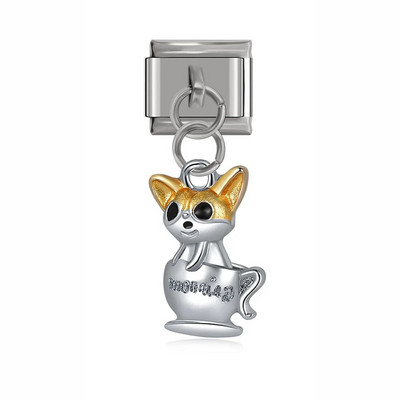 Hapiship Πρωτότυπο Daisy Rabbit Bus Dog Mermaid Girl Shark Italian Charm Fit Βραχιόλι 9mm από ανοξείδωτο ατσάλι Κοσμήματα κατασκευής DJ100