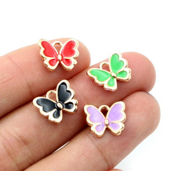 20 τμχ 10x13 mm Lovely Butterfly Charms Κρεμαστό σμάλτο Μικρό κράμα Γούρια DIY κοσμήματα κατασκευής αξεσουάρ για βραχιόλι κολιέ