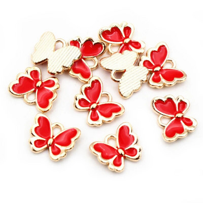 20 τμχ 10x13 mm Lovely Butterfly Charms Κρεμαστό σμάλτο Μικρό κράμα Γούρια DIY κοσμήματα κατασκευής αξεσουάρ για βραχιόλι κολιέ