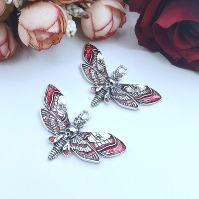 5 τεμ. 43*26 χιλιοστά Μεγάλο γούρι για το κεφάλι θανάτου, μενταγιόν Wiccan Bug, Statement Dead Head Moth, DIY Χειροποίητα κοσμήματα μάγισσας