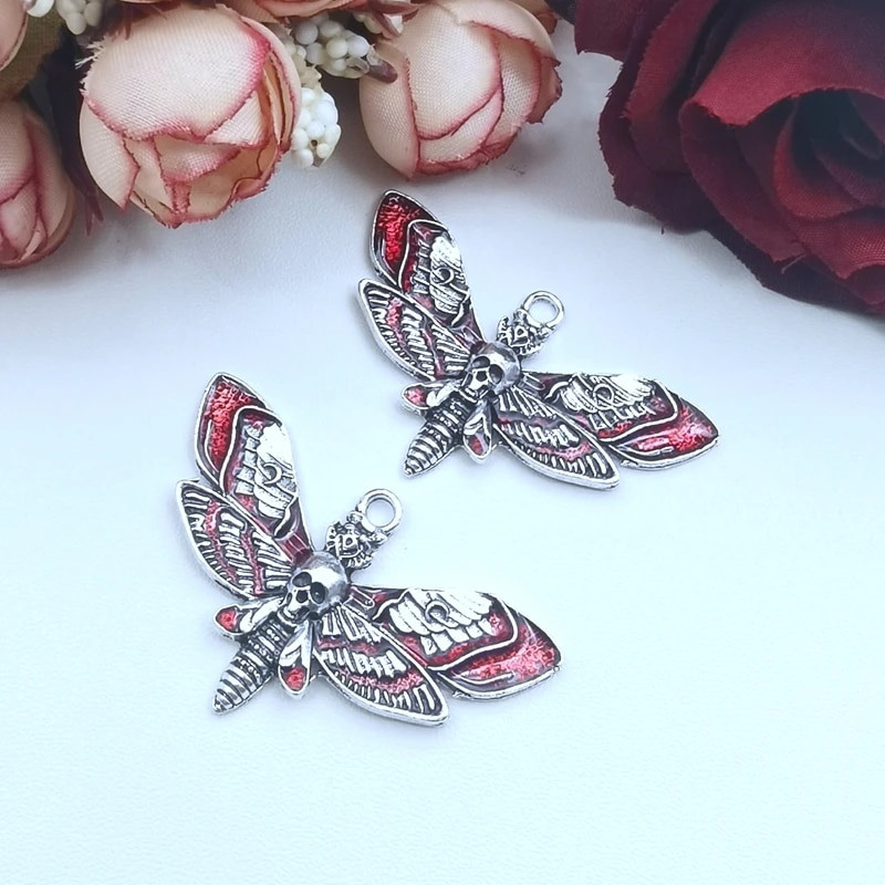 5 τεμ. 43*26 χιλιοστά Μεγάλο γούρι για το κεφάλι θανάτου, μενταγιόν Wiccan Bug, Statement Dead Head Moth, DIY Χειροποίητα κοσμήματα μάγισσας