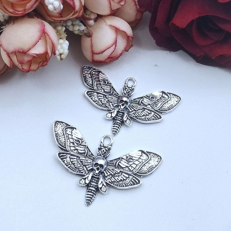 5 τεμ. 43*26 χιλιοστά Μεγάλο γούρι για το κεφάλι θανάτου, μενταγιόν Wiccan Bug, Statement Dead Head Moth, DIY Χειροποίητα κοσμήματα μάγισσας