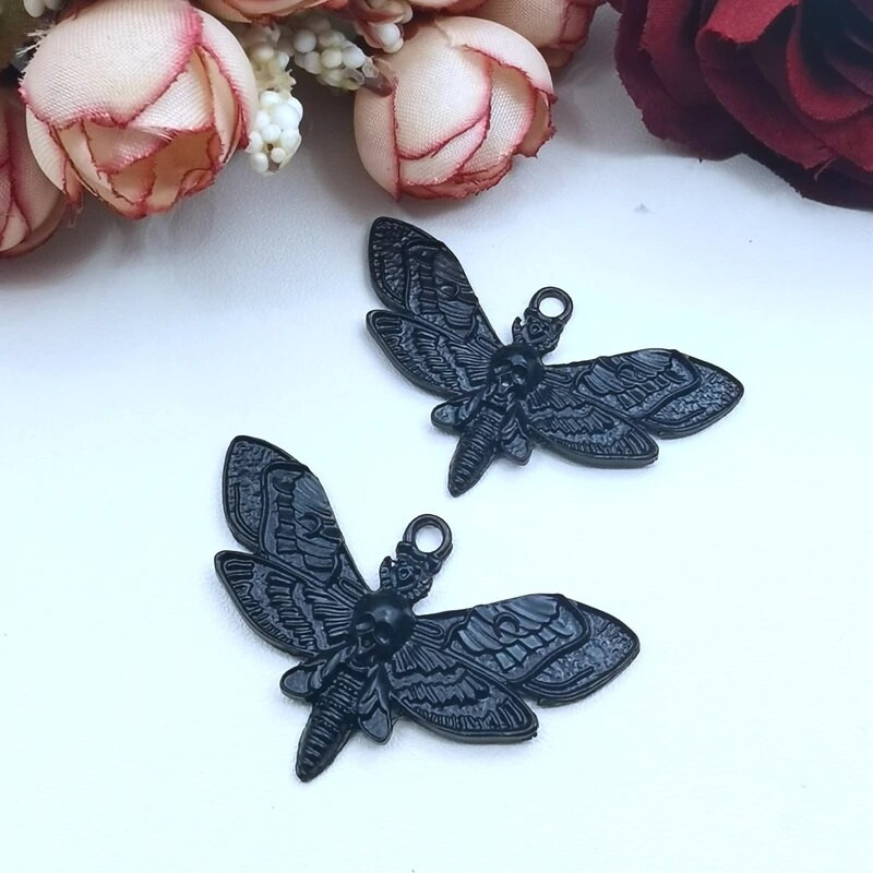 5 τεμ. 43*26 χιλιοστά Μεγάλο γούρι για το κεφάλι θανάτου, μενταγιόν Wiccan Bug, Statement Dead Head Moth, DIY Χειροποίητα κοσμήματα μάγισσας