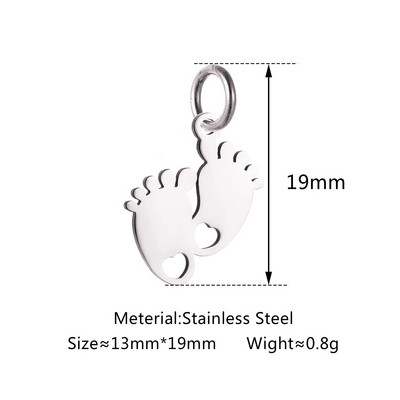 5 бр. Любовно сърце от неръждаема стомана＆Мама Деца Майчина любов Талисмани Изработка на колие Гривна Направи си сам Подарък за деня на майката Аксесоари за бижута