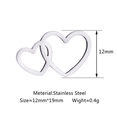 5 бр. Любовно сърце от неръждаема стомана＆Мама Деца Майчина любов Талисмани Изработка на колие Гривна Направи си сам Подарък за деня на майката Аксесоари за бижута