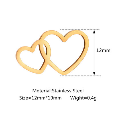 5 бр. Любовно сърце от неръждаема стомана＆Мама Деца Майчина любов Талисмани Изработка на колие Гривна Направи си сам Подарък за деня на майката Аксесоари за бижута