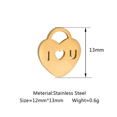 5 бр. Любовно сърце от неръждаема стомана＆Мама Деца Майчина любов Талисмани Изработка на колие Гривна Направи си сам Подарък за деня на майката Аксесоари за бижута