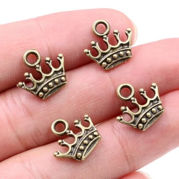 20 τμχ Charms στεφάνι 13x14mm Θιβετιανά ασημένια/μπρούτζινα μενταγιόν αντίκες κοσμήματα κατασκευής χειροποίητων χειροτεχνιών DIY