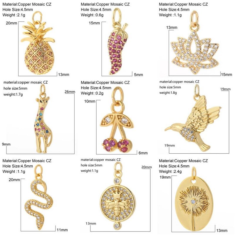 Armsad kirss-mesilaste amuletid ehete valmistamiseks tarvikud loomad taimed kullavärvi madu isetehtud kõrvarõngad kaelakee käevõru Tasuta kohaletoimetamine