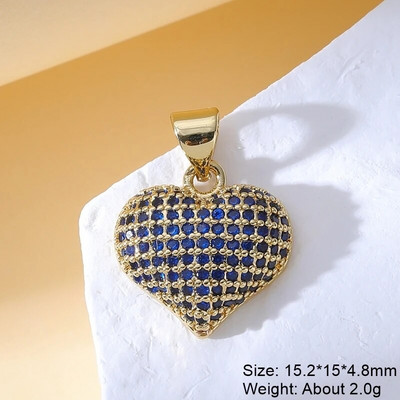 Juya 18K ehtsa kullaga kaetud mikrosillutisega tsirkoonist armastussüdamevõlusid käsitsi valmistatud luksusliku ripatsiga uusaasta kingituse ehete valmistamiseks