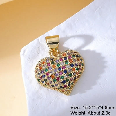 Juya 18K ehtsa kullaga kaetud mikrosillutisega tsirkoonist armastussüdamevõlusid käsitsi valmistatud luksusliku ripatsiga uusaasta kingituse ehete valmistamiseks