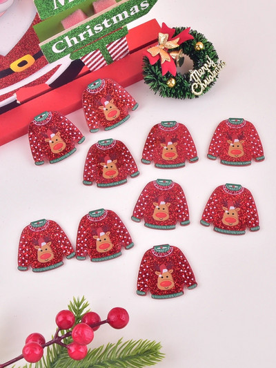 10 τμχ/συσκευασία Μόδα Χριστουγεννιάτικα Ρούχα Ακρυλικά Γούρια για Γυναικεία Σκουλαρίκια Κολιέ Κοσμήματα Κατασκευή DIY