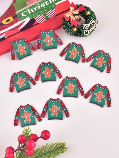 10 τμχ/συσκευασία Μόδα Χριστουγεννιάτικα Ρούχα Ακρυλικά Γούρια για Γυναικεία Σκουλαρίκια Κολιέ Κοσμήματα Κατασκευή DIY