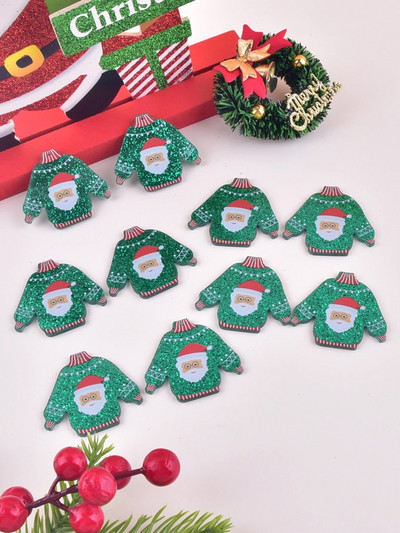 10 τμχ/συσκευασία Μόδα Χριστουγεννιάτικα Ρούχα Ακρυλικά Γούρια για Γυναικεία Σκουλαρίκια Κολιέ Κοσμήματα Κατασκευή DIY